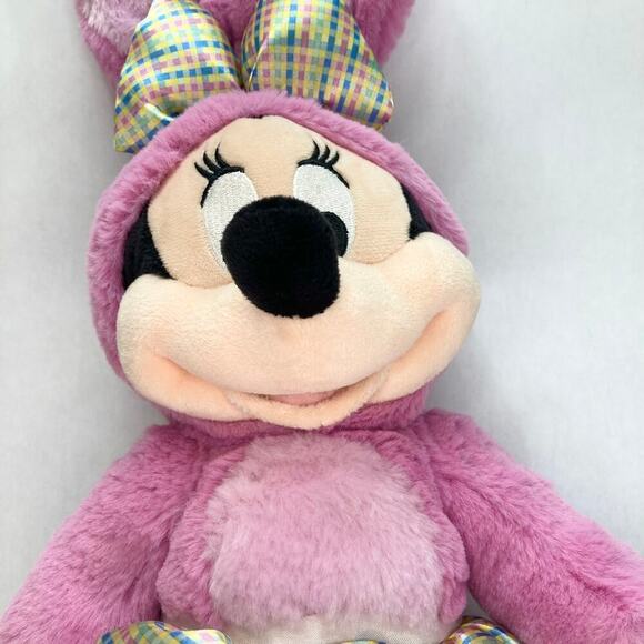 Disney Store Minnie Mouse Pink Easter Bunny Rabbit 17" Plush Stuffed Animal Toy - Picture 3 of 12